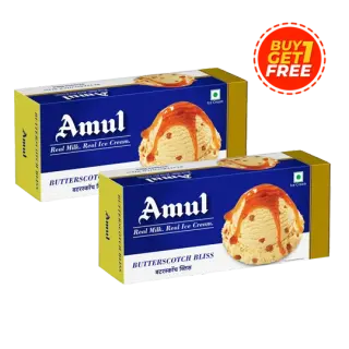 Amul Ice Cream Butterscotch Bliss - 750ml - Buy 1 Get 1 Free - Pack of 2