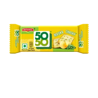 Britannia 50-50 Maska Chaska Salted Biscuits | 38g | Pack of 1