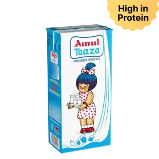 Amul Taaza Toned Milk Tetra Pack - 1Ltr
