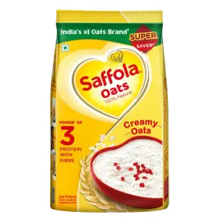 Saffola Oats Delicious Creamy Oats 100% Natural High Protein & Fibre Healthy Cereal 460g