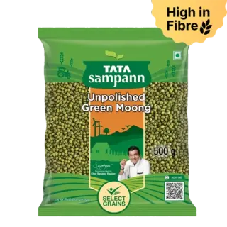 Tata Sampann Unpolished Green Moong Dal Whole - 500g