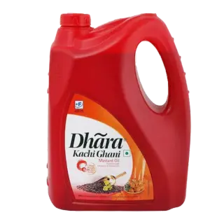 Dhara Kachi Ghani Mustard Oil - 5Ltr