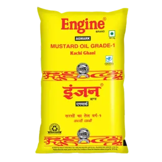 Engine Kachi Ghani Mustard Oil - 1Ltr Pouch