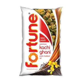 Fortune Premium Kachi Ghani Pure Mustard Oil - 1Ltr Pouch