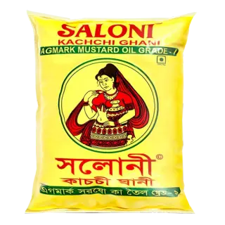 Saloni Kachchi Ghani Agmark Mustard Oil - 500ml Pouch