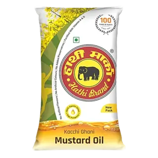 Hathi Kacchi Ghani Mustard Oil - 1Ltr