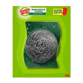 Scotch Brite Combo Stainless Steel Scrubber Scrub Pad | Pack of 1