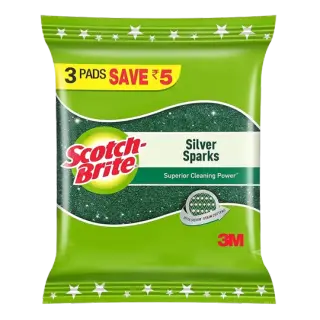 Scotch Brite Silver Sparks Scrub Pad | Pack of 3