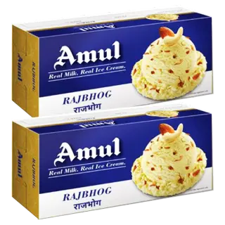 Amul Real Milk Real Ice Cream Rajbhog - 750ml - Buy 1 Get 1 Free - Pack of 2