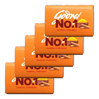 Godrej No. 1 Sandal Turmeric Soap | 100g x 5 Pcs | Pack of 5