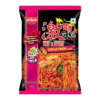 Nissin Hot & Spicy Korean Kimchi Flavour Instant Noodles 80 g