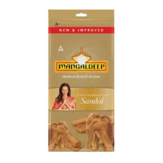 Mangaldeep Sandal Incense Sticks - Ziplock Pack | 125 g | Pack of 1