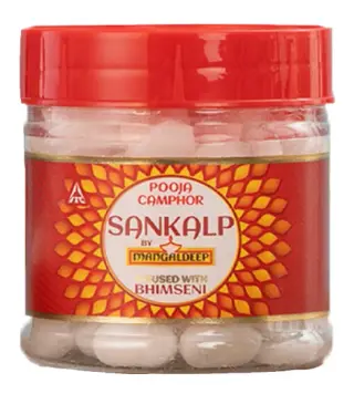 Mangaldeep Sankalp Pooja Camphor | Infused With Bhimseni | 50 g | Pack of 1
