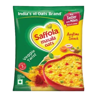 Saffola Masala Oats Tasty Evening Snack Fibre Rich Veggie Twist | 38g | Pack of 1
