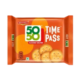 Britannia 50-50 Timepass Salted Biscuits | 142g | Pack of 1