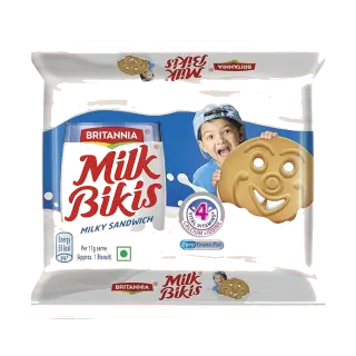 Britannia Milk Bikis Cream Biscuits | 188g | Pack of 1
