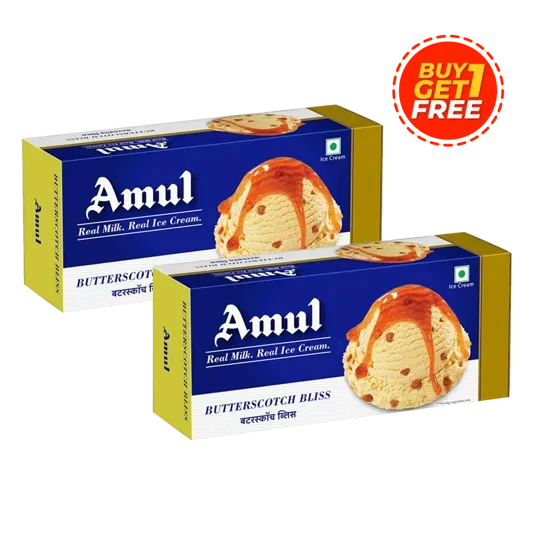 Amul Ice Cream Butterscotch Bliss - 750ml - Buy 1 Get 1 Free - Pack of 2