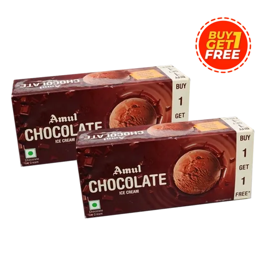Amul Ice Cream Chocolate - 750ml - Buy 1 Get 1 Free - Pack of 2