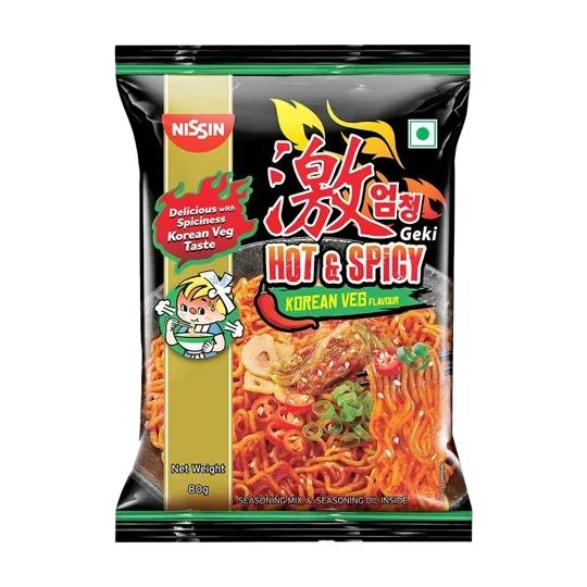 Nissin Hot & Spicy Geki Korean Veg Noodles 80g