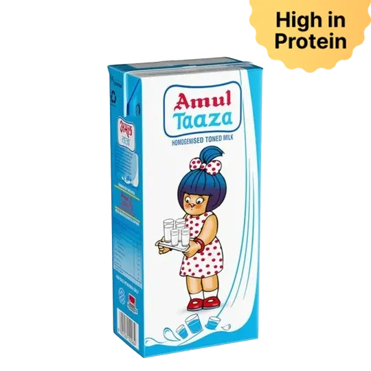Amul Taaza Toned Milk Tetra Pack - 1Ltr