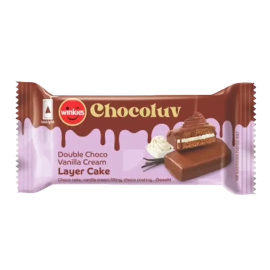 Winkies Chocoluv Double Chocolate Vanilla Cream Layer Cake | 18g | Pack of 1