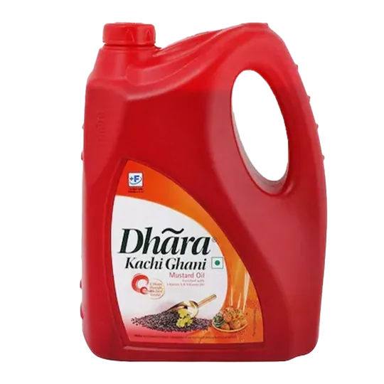 Dhara Kachi Ghani Mustard Oil - 5Ltr