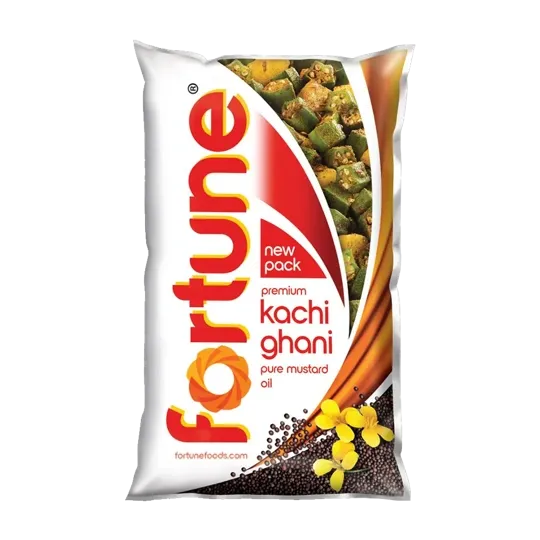 Fortune Premium Kachi Ghani Pure Mustard Oil - 1Ltr Pouch