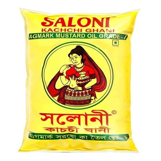 Saloni Kachchi Ghani Agmark Mustard Oil - 500ml Pouch