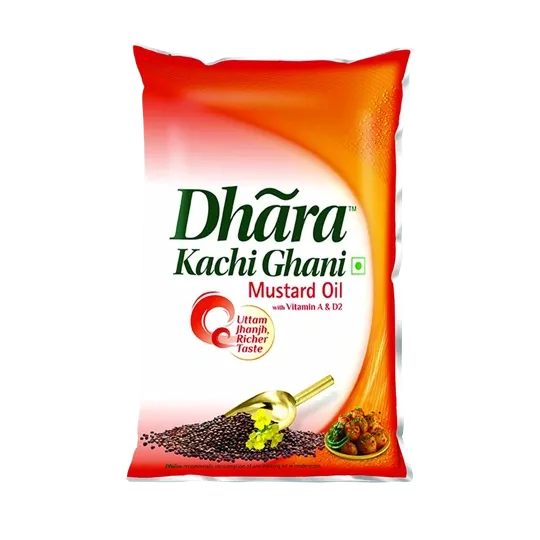 Dhara Kachi Ghani Mustard Oil - 1 Ltr