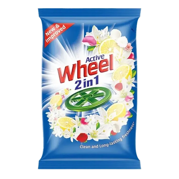 Active Wheel 2 in 1 Clean & Fresh Detergent Powder | 1 Kg | Pack of 1