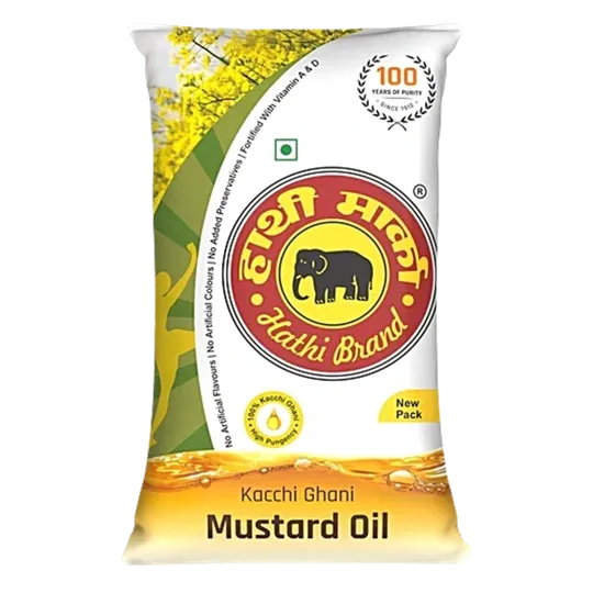 Hathi Kacchi Ghani Mustard Oil - 1Ltr