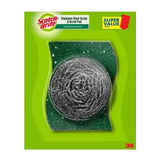 Scotch Brite Combo Stainless Steel Scrubber Scrub Pad | Pack of 1
