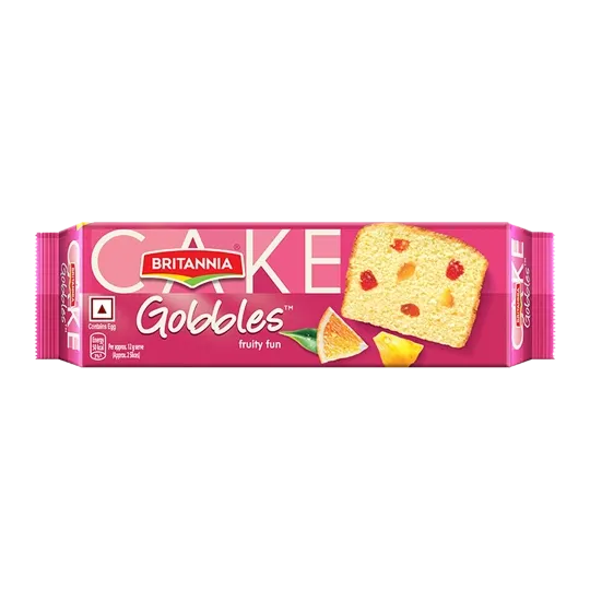 Britannia Gobbles Fruity Fun Cake | 28g | Pack of 1