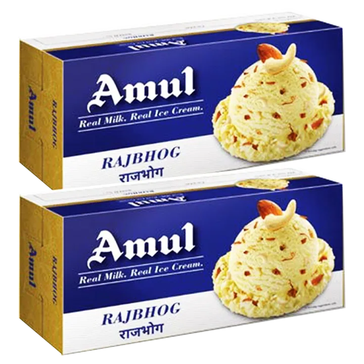 Amul Real Milk Real Ice Cream Rajbhog - 750ml - Buy 1 Get 1 Free - Pack of 2