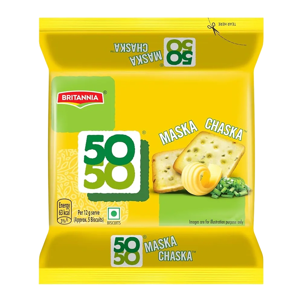 Britannia 50 50 Maska Chaska Salted Biscuits 100g