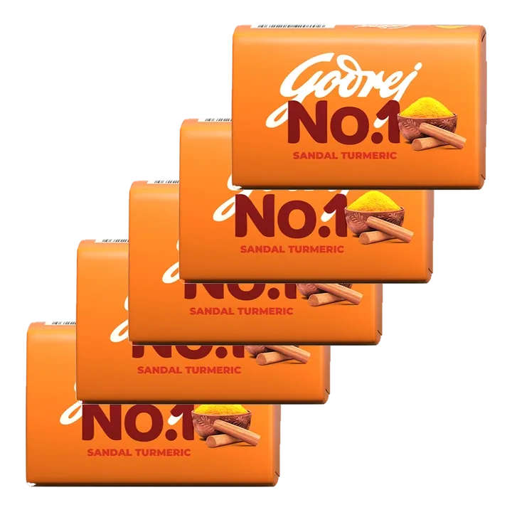 Godrej No. 1 Sandal Turmeric Soap | 100g x 5 Pcs | Pack of 5