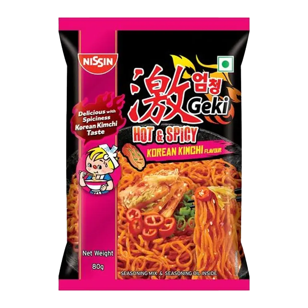 Nissin Hot & Spicy Korean Kimchi Flavour Instant Noodles 80 g