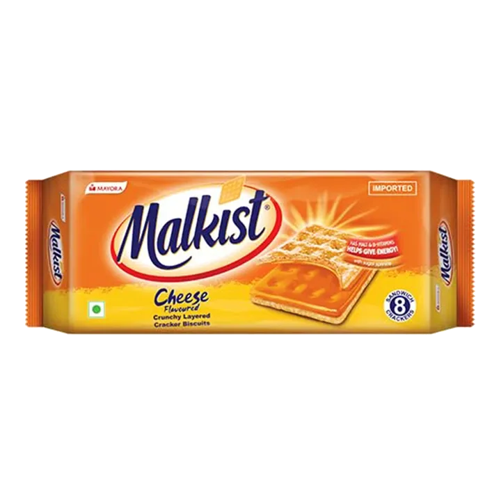 Malkist Cheese Flavoured Crunchy Layered Crackers | 144g | Pack of 1