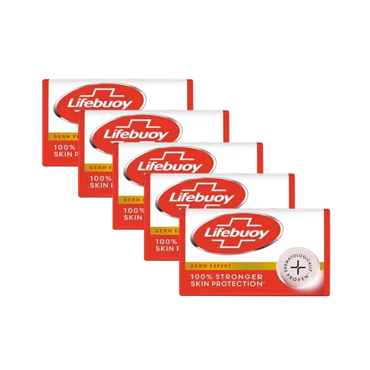 Lifebuoy Expert Defense Bathing Bar | 4 x 100g + 100g Free | Pack of 5