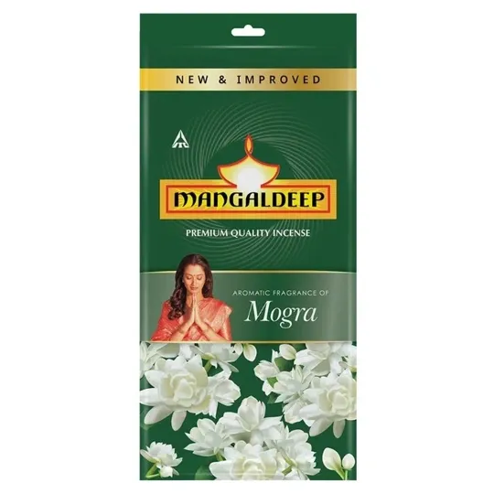 Mangaldeep Mogra Incense Sticks - Ziplock Pack | 125 g | Pack of 1