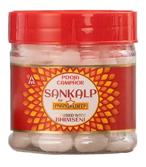 Mangaldeep Sankalp Pooja Camphor | Infused With Bhimseni | 50 g | Pack of 1