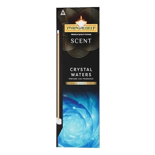 Mangaldeep Scented Bambooless Dhoop Sticks | Crystal Water | (Charcoal Free) 24 Sticks | Pack of 1