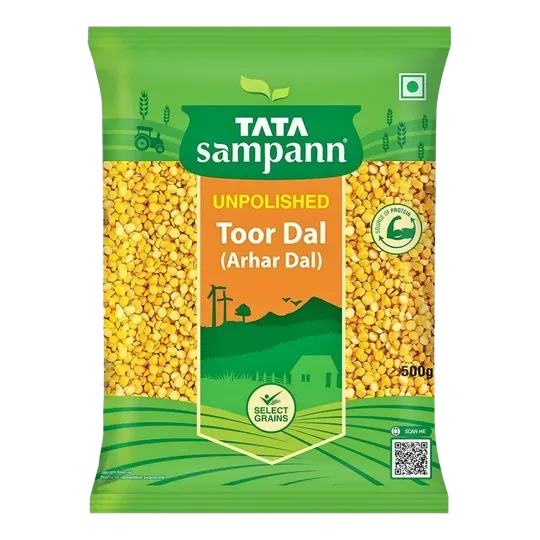 Tata Sampann Toor Arhar Dal Unpolished - 500g