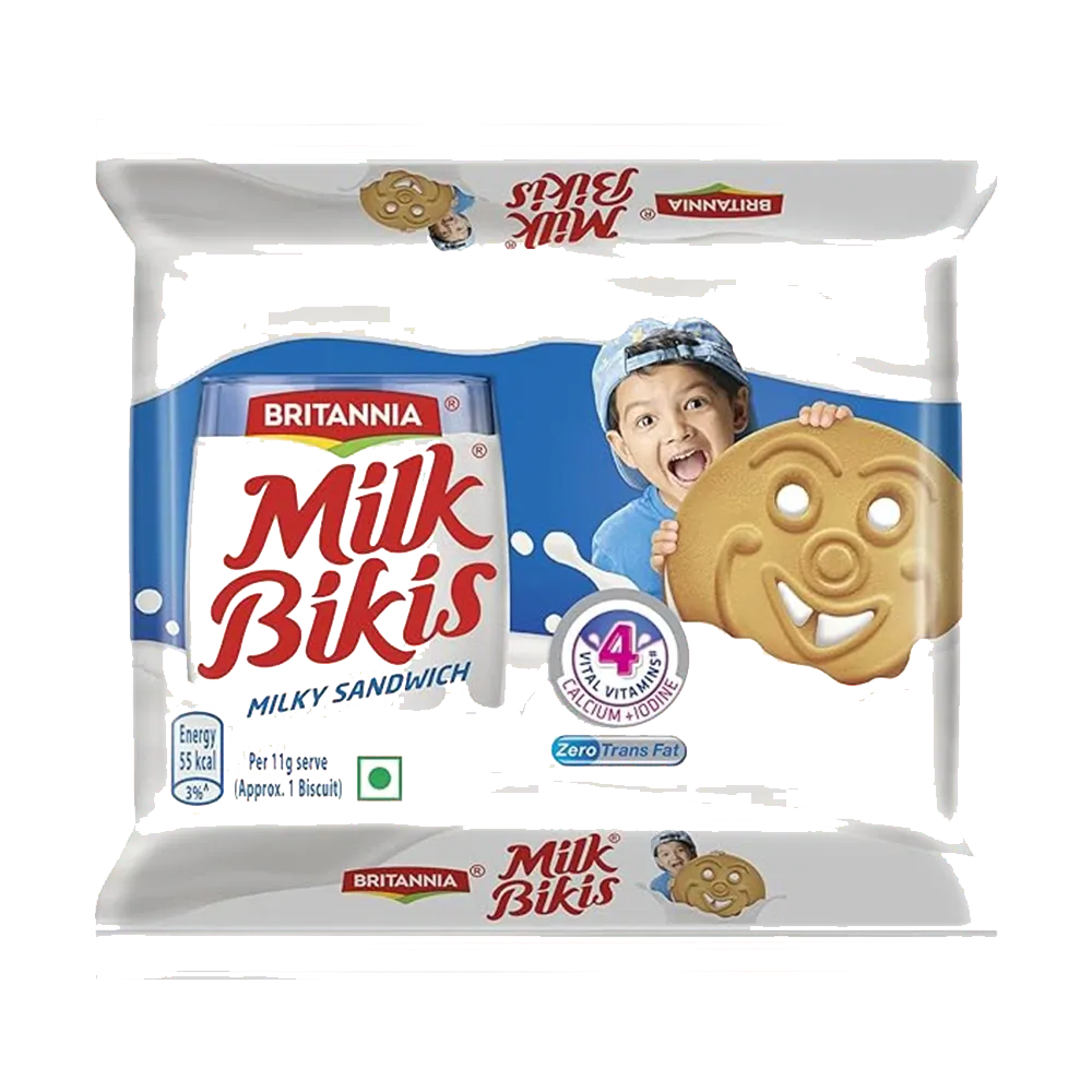 Britannia Milk Bikis Cream Biscuits | 188g | Pack of 1